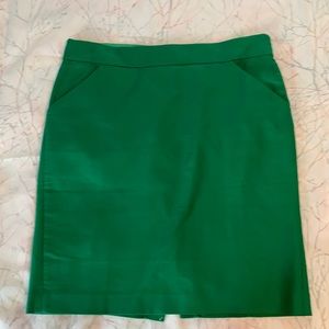 J Crew Kelly green pencil skirt, size 14, pockets